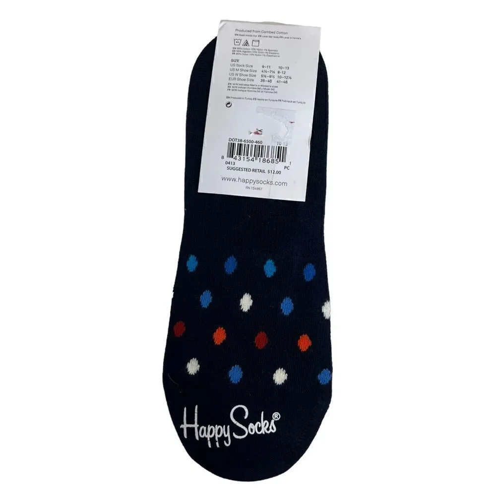 Happy Socks Navy liner Socks Dot pattern Happy Socks Unisex Combed Cotton